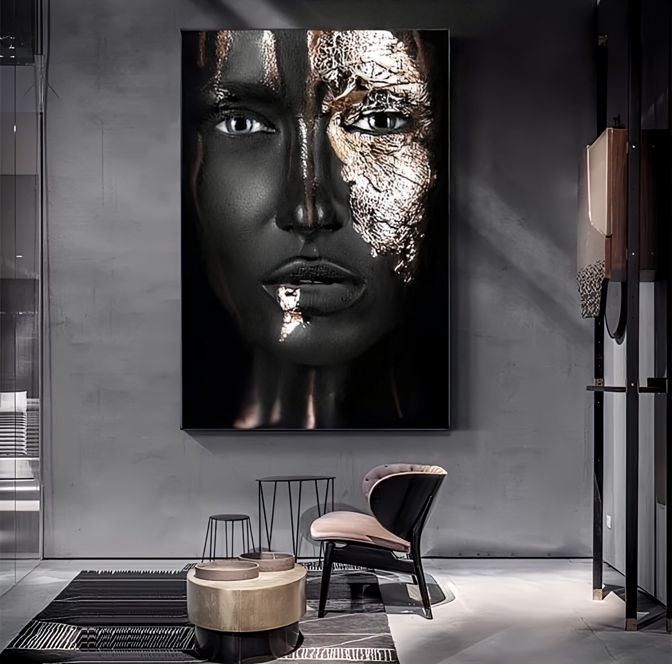 Golden Black Woman Canvas