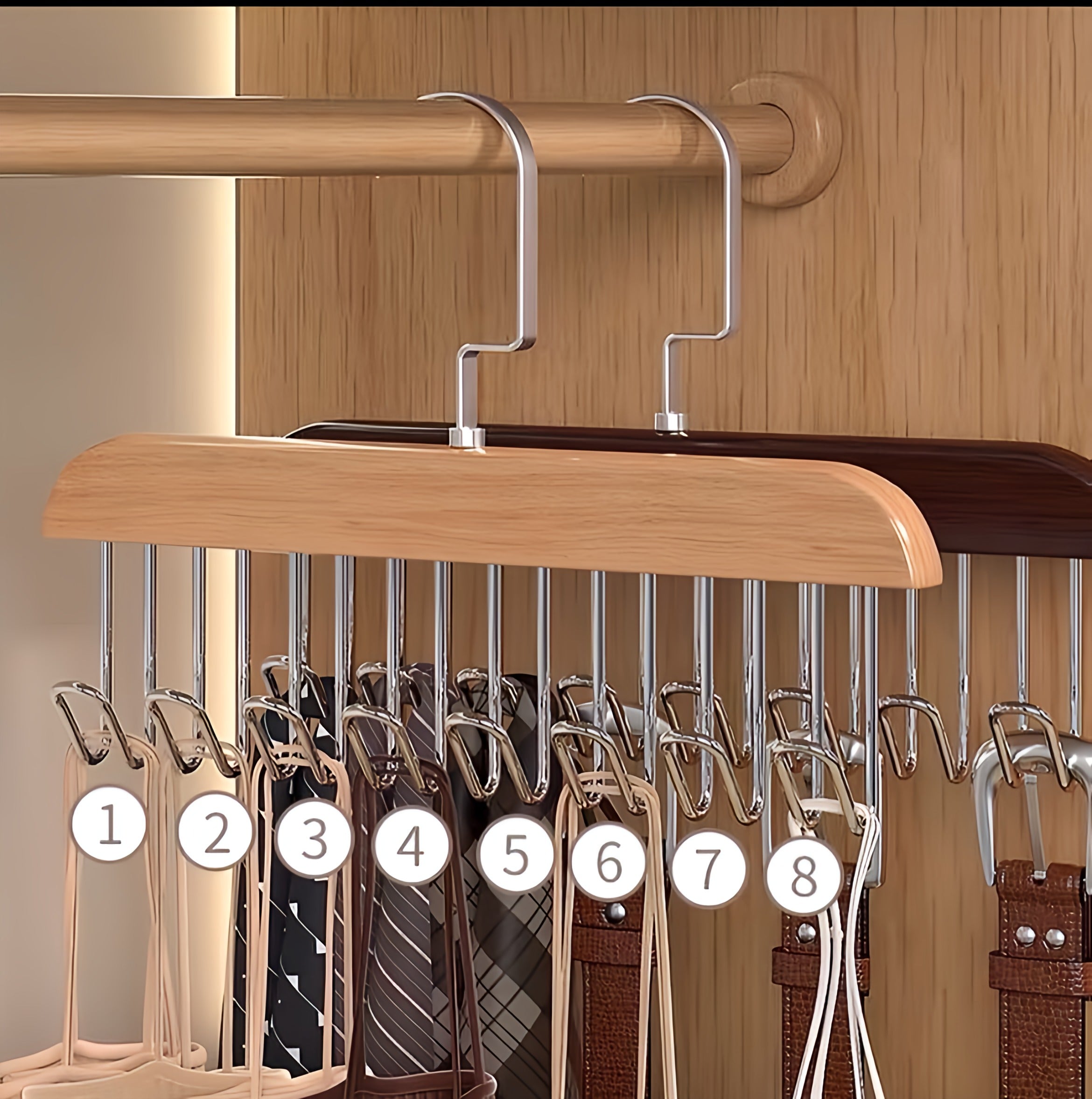 Wooden Multi-Use Belt Hanger
