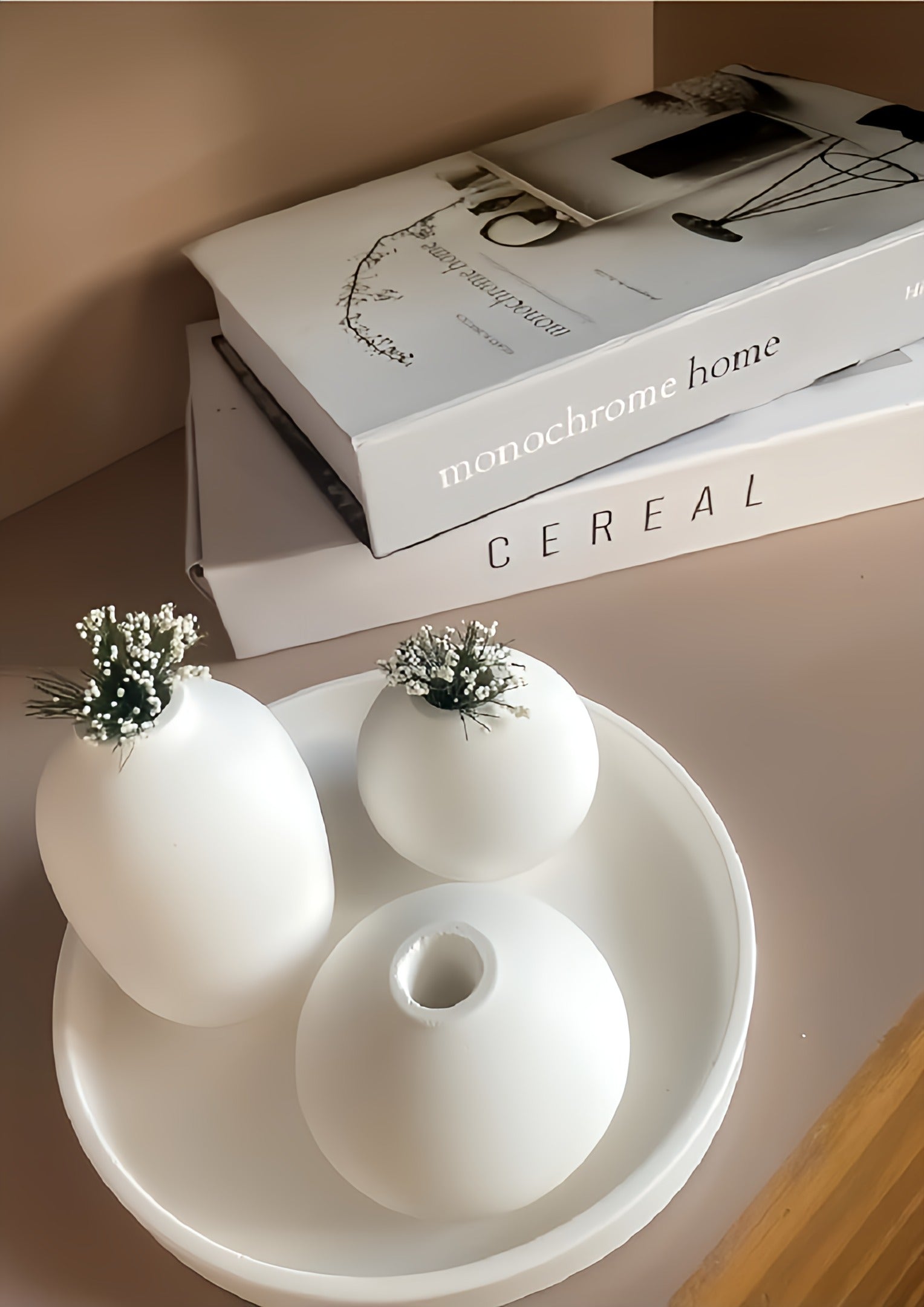 Concrete Vases and Tray Set