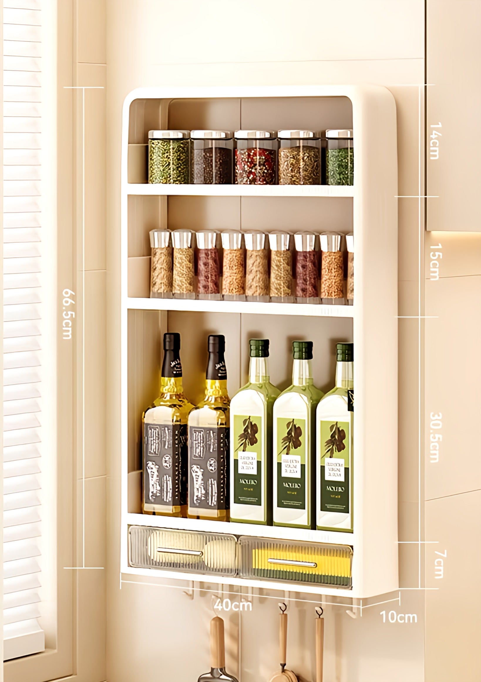 Wall-mounted Bathroom Organizer Rack with Drawer