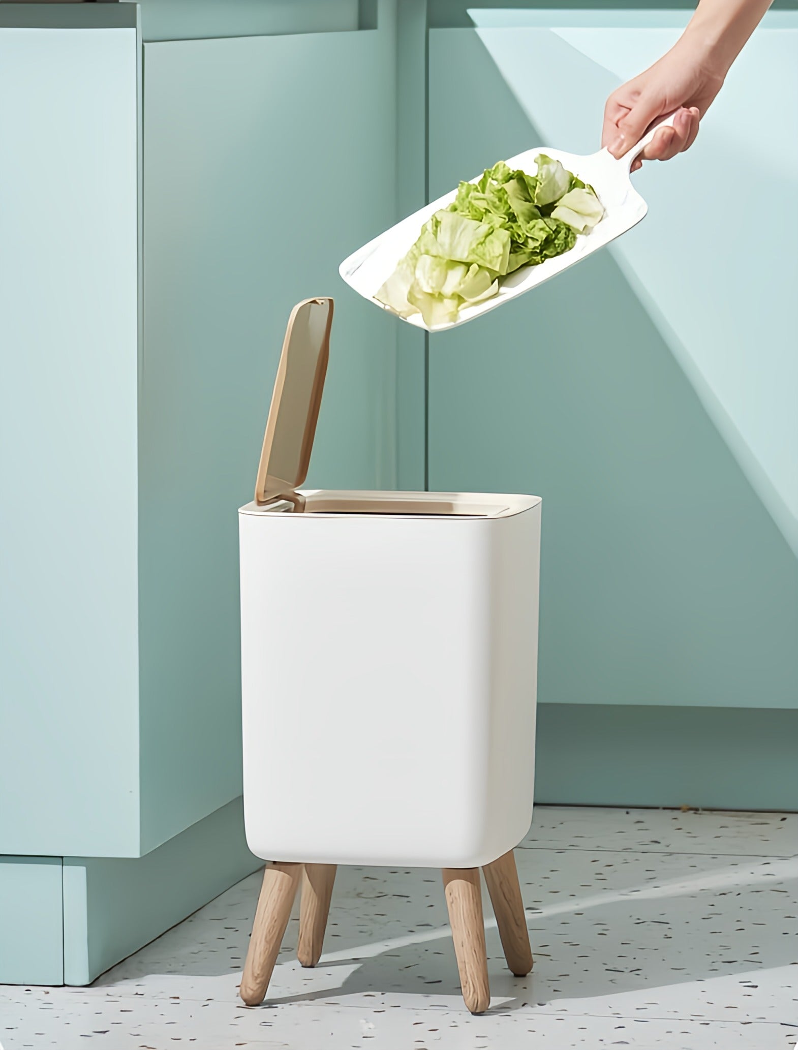 FEIDASH High-Foot Square Trash Bin