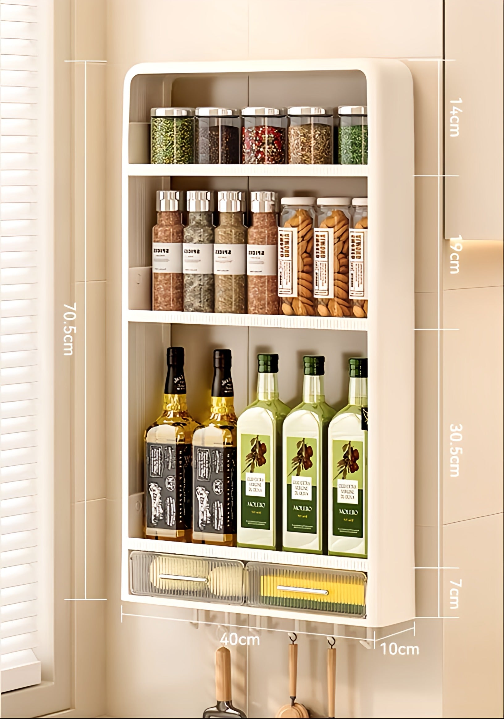 Wall-mounted Bathroom Organizer Rack with Drawer