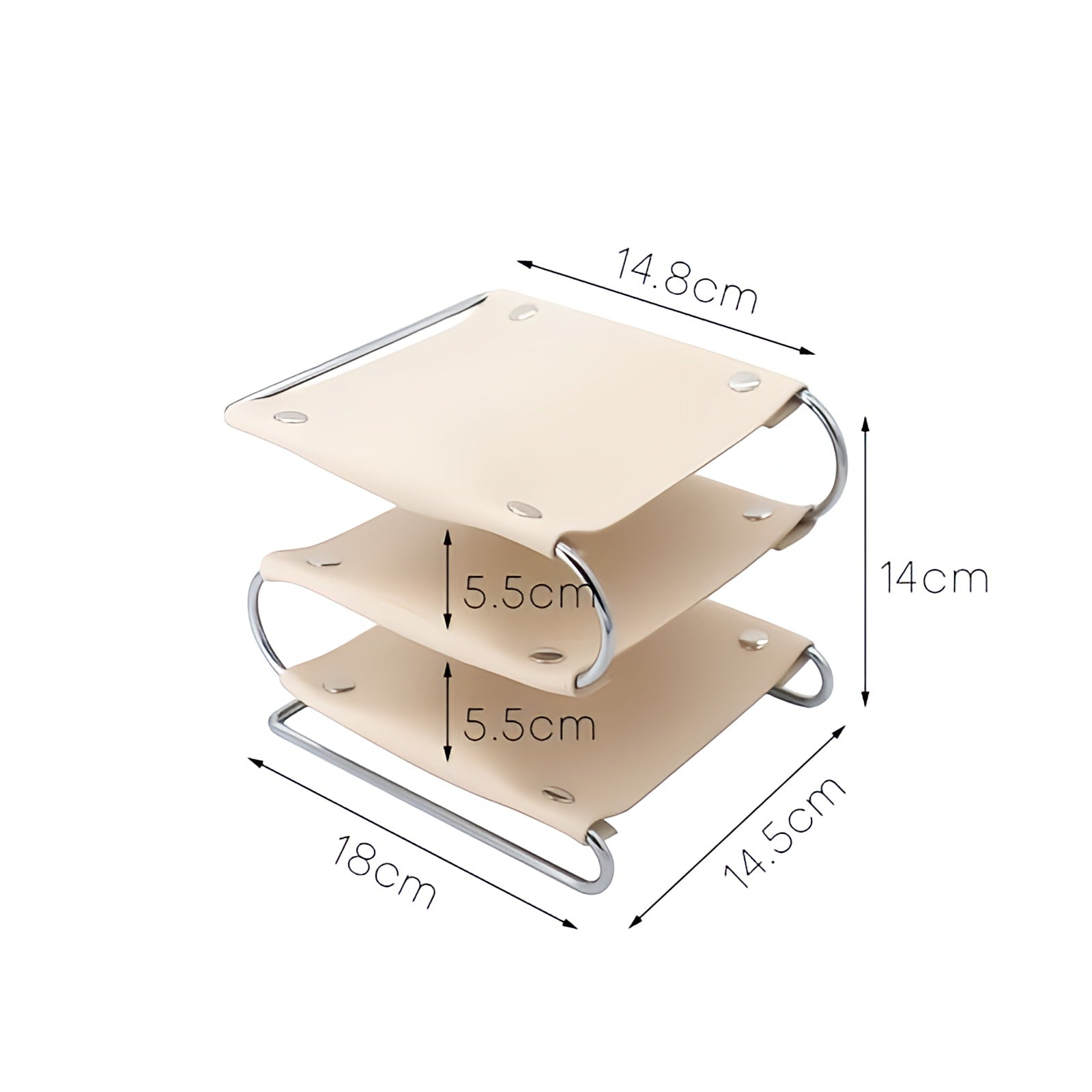 Multi-Use PU Leather Three Layers Tray