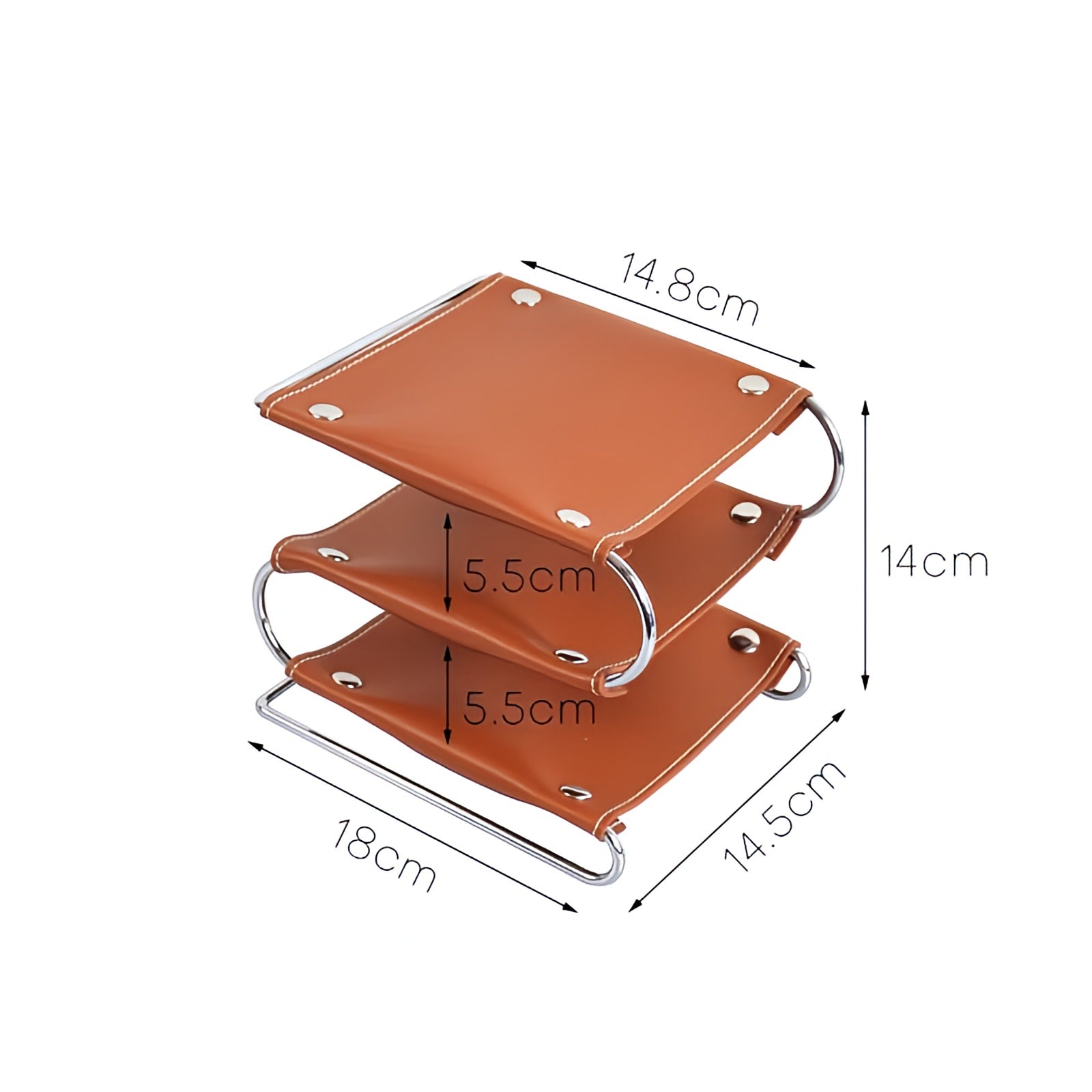 Multi-Use PU Leather Three Layers Tray