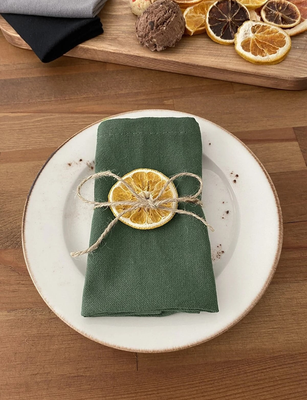 Linen Khaki Napkin Set