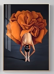Abstract Black Orange Canvas