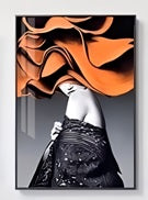 Abstract Black Orange Canvas