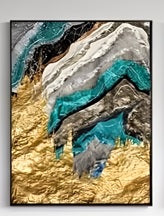 Abstract Golden Mountain Canvas