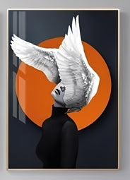 Abstract Black Orange Canvas