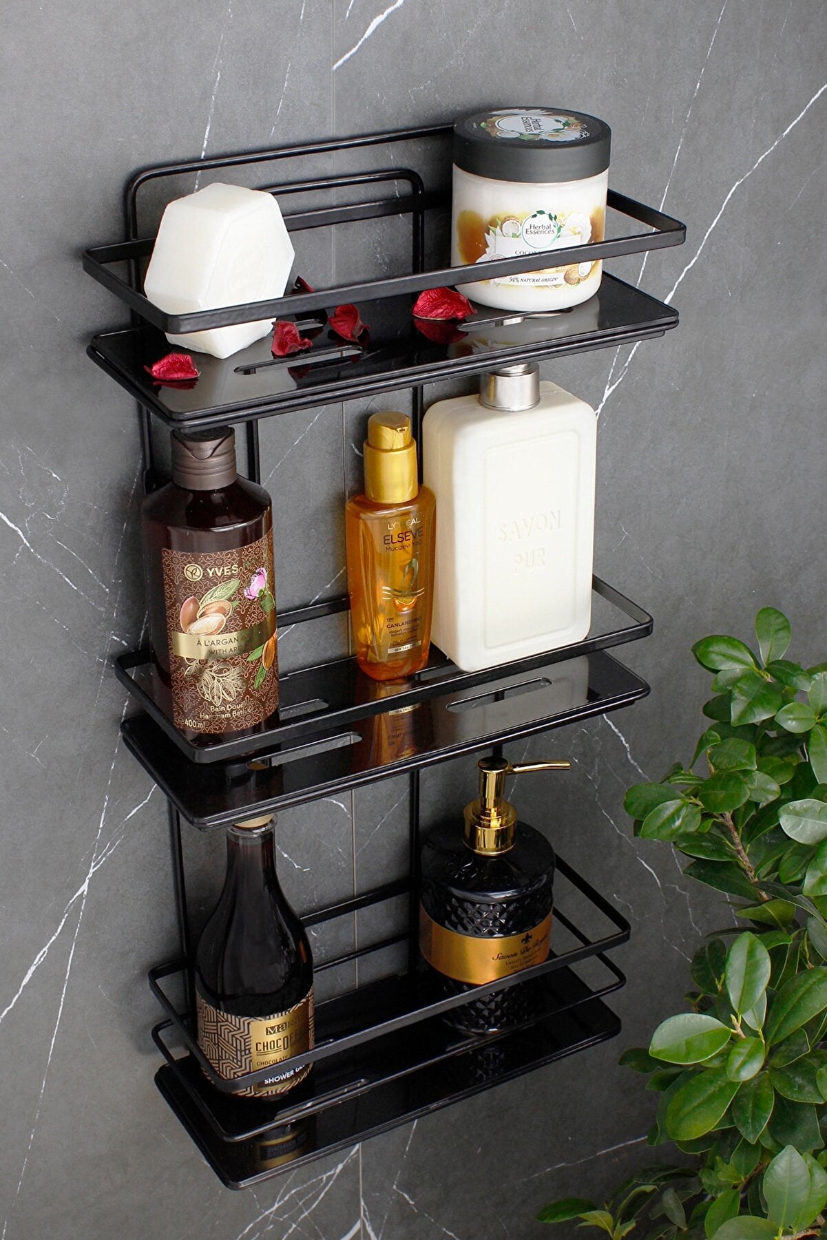 Stainless Crystal Bathroom Shelves