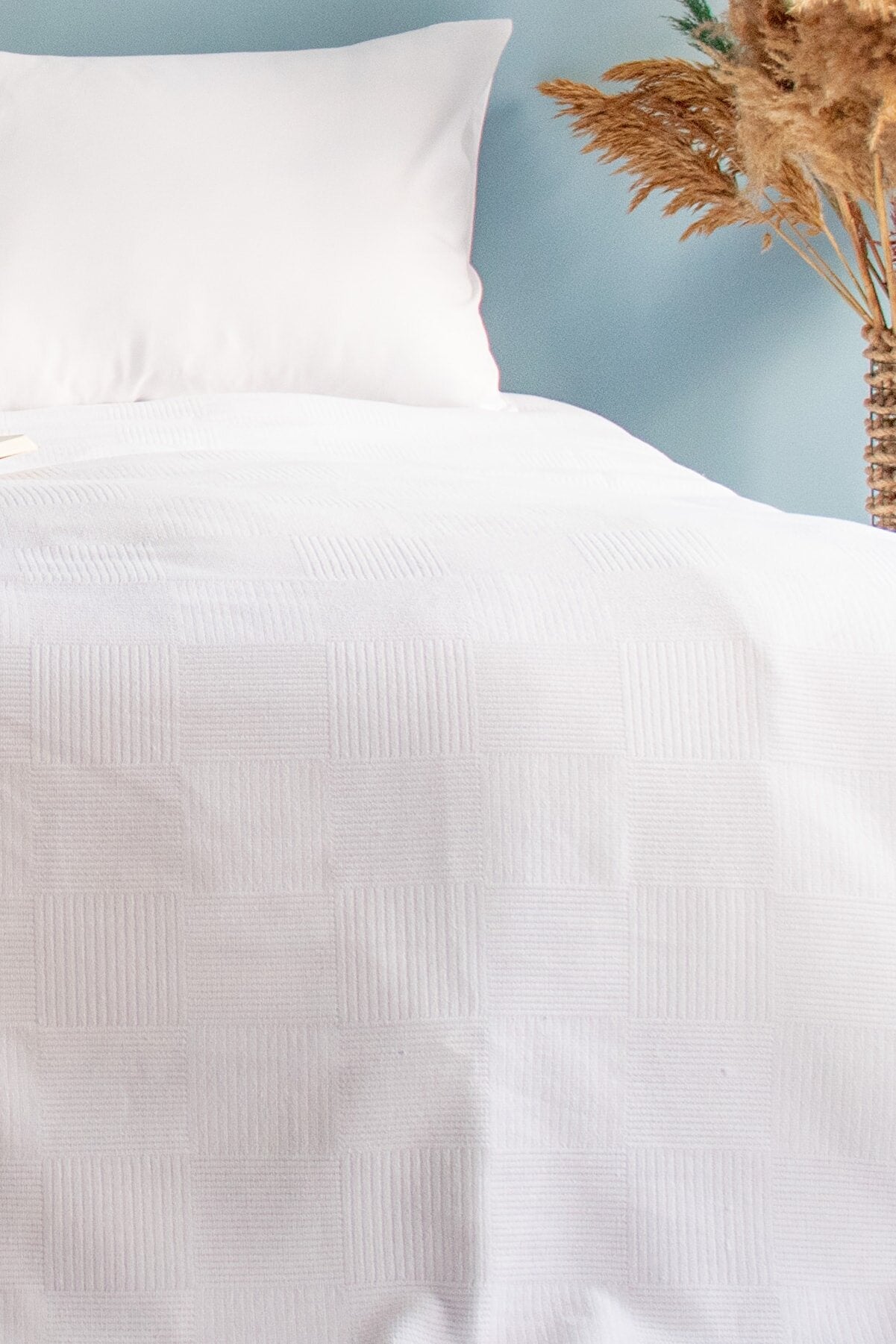 White Patterned Bed Cover