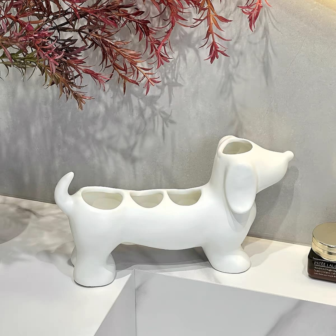 Doggy toothbrush holder