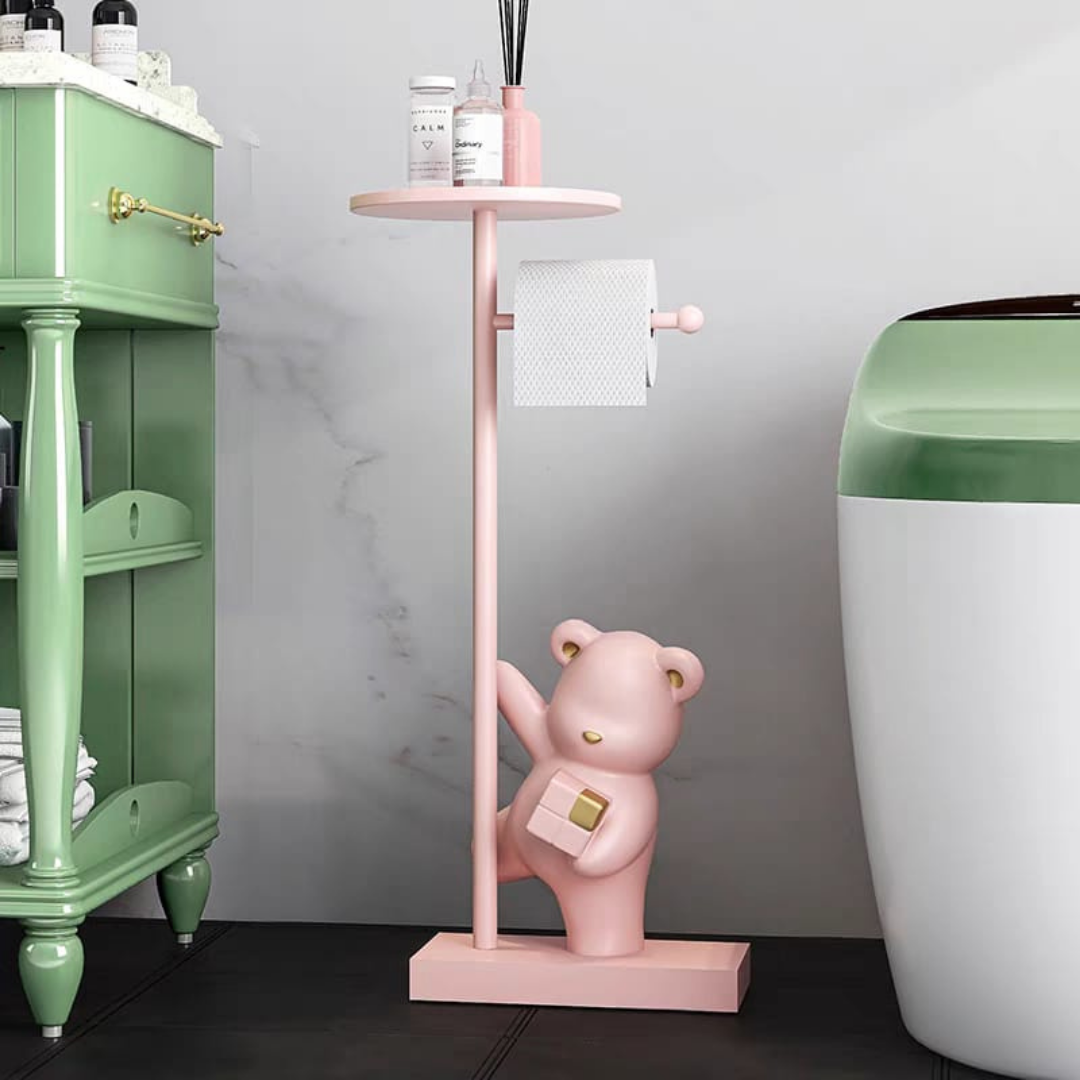 Bear bathroom tissue holder