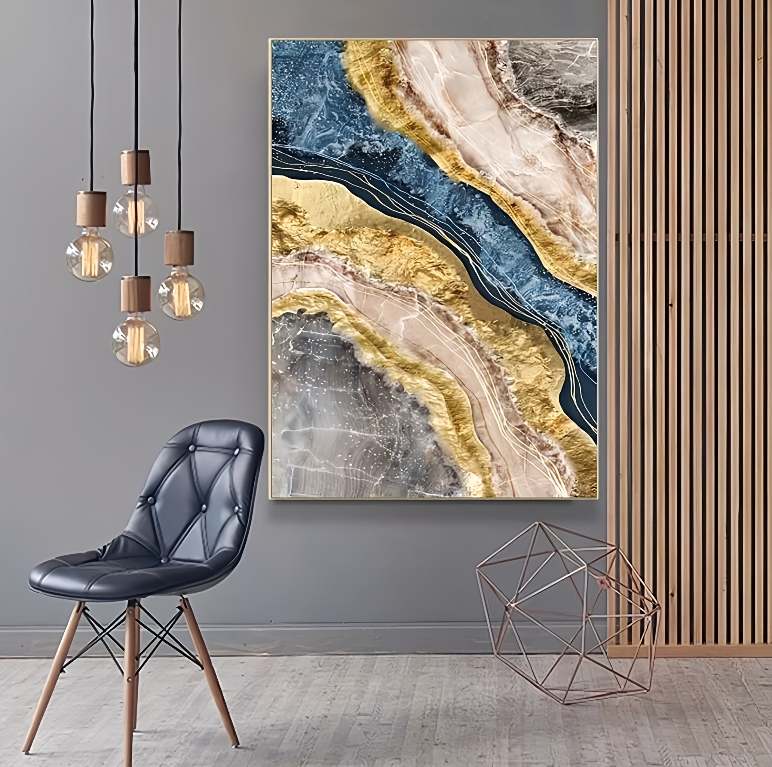 Golden Marble Pattern Canvas