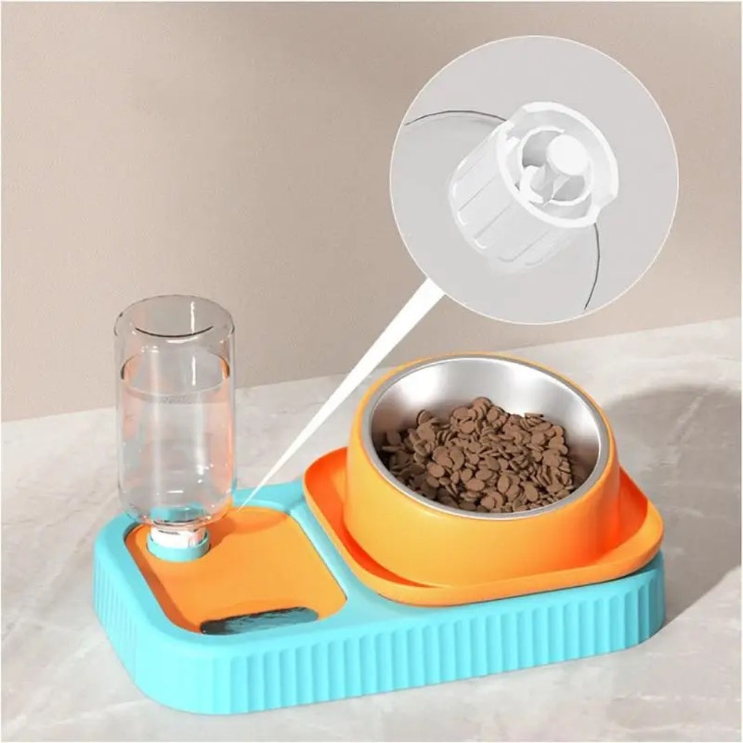 Colored Pet Bowl With Water Dispenser