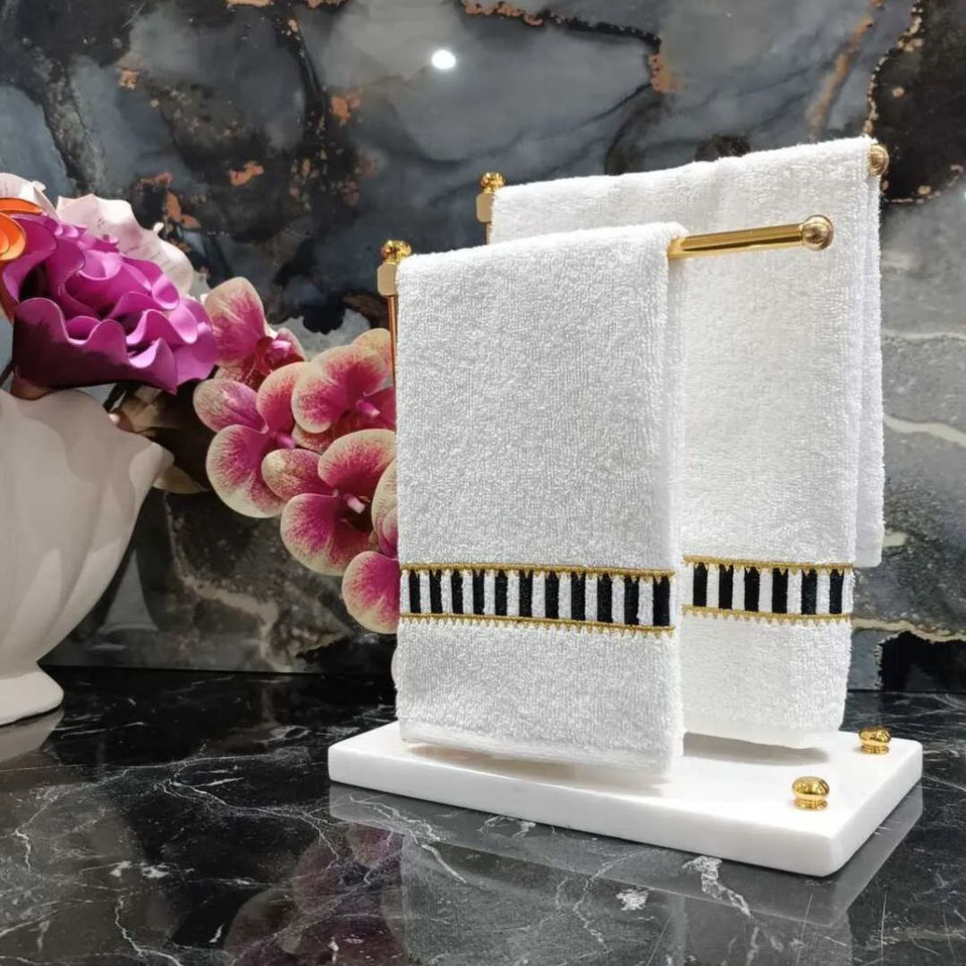 Gold towel hanger