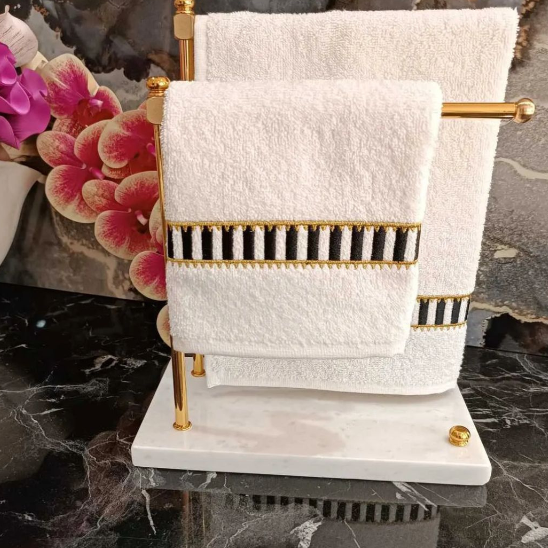 Gold towel hanger