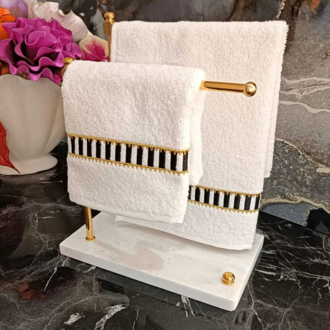 Gold towel hanger