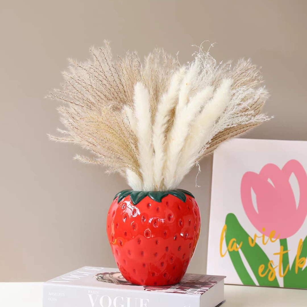 Strawberries table vase