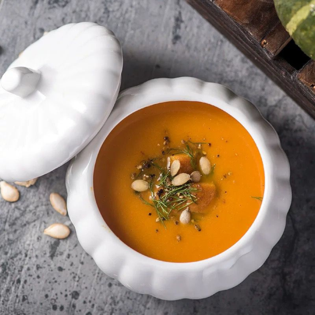 Pumpkin shape soup bowl set 400 ml