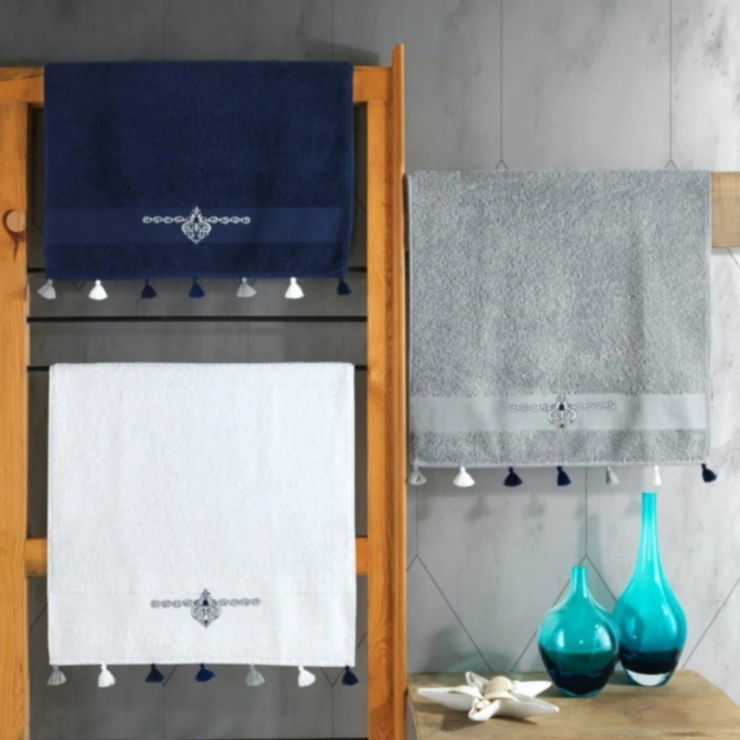 Embroidered Towel Set 3 Pieces 50x90 cm