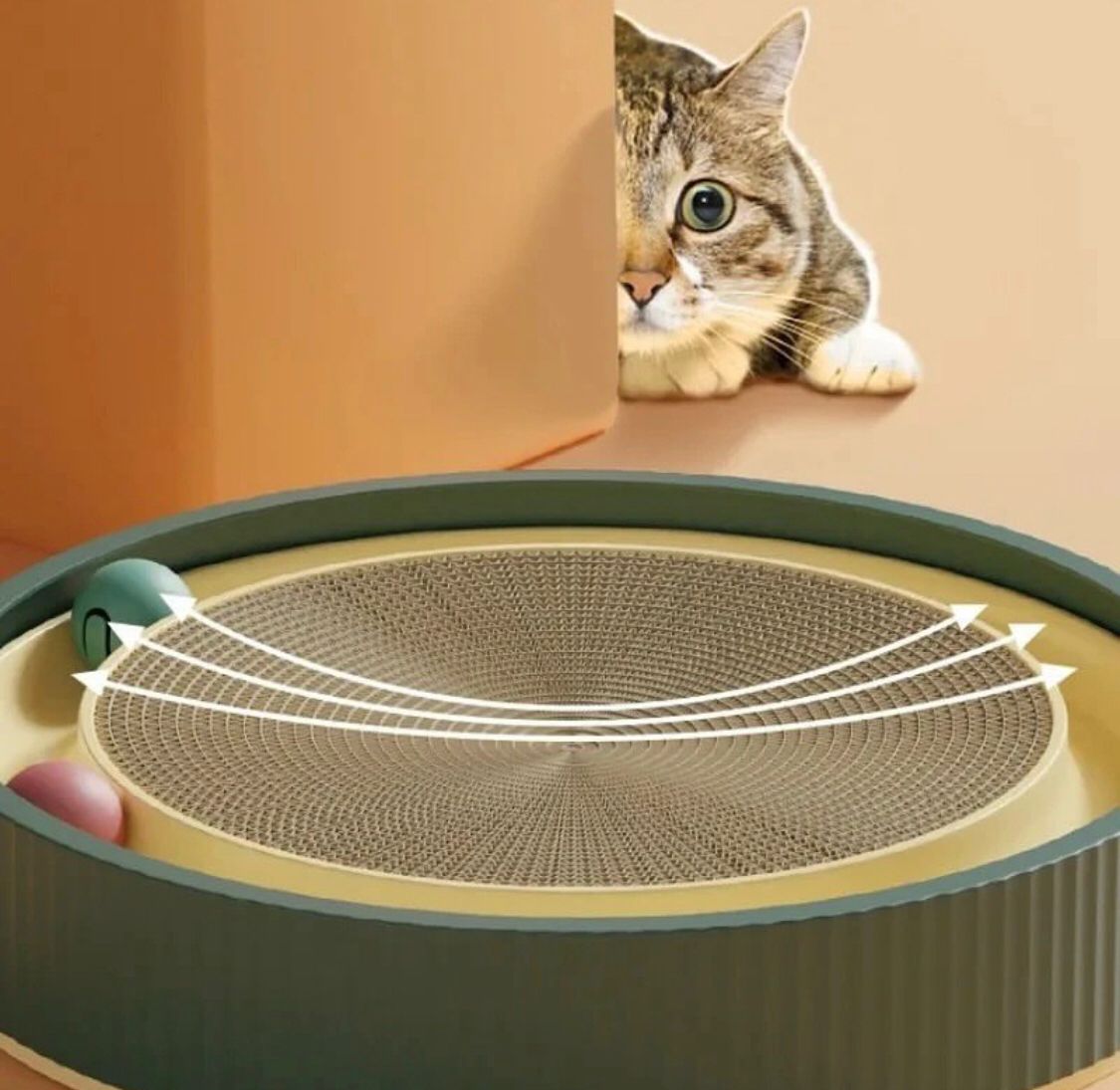 Round Scratching Board With Balls