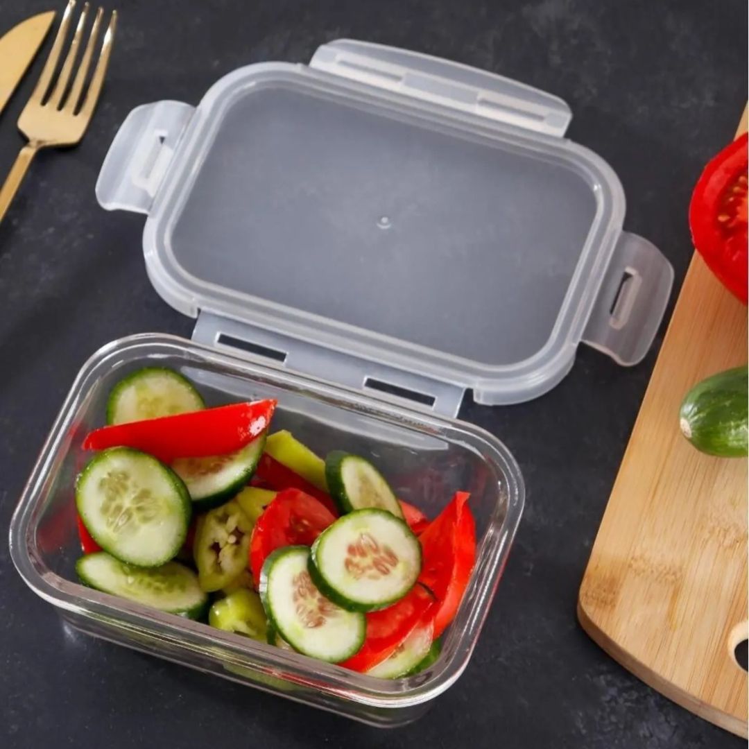 Glass Sealed Locked Lid Storage Container 