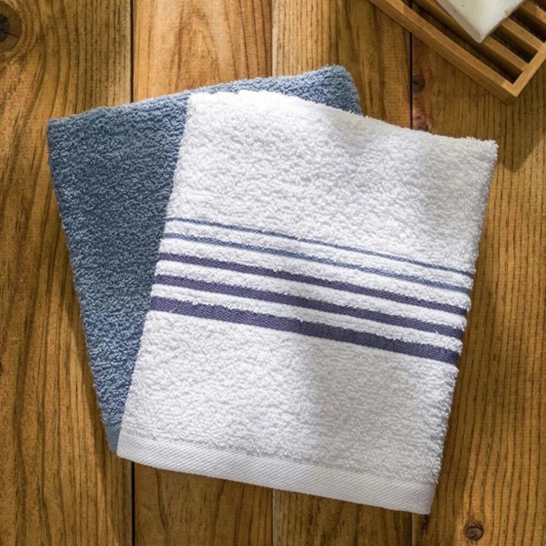 Striped Cotton Face Towel 2 pcs