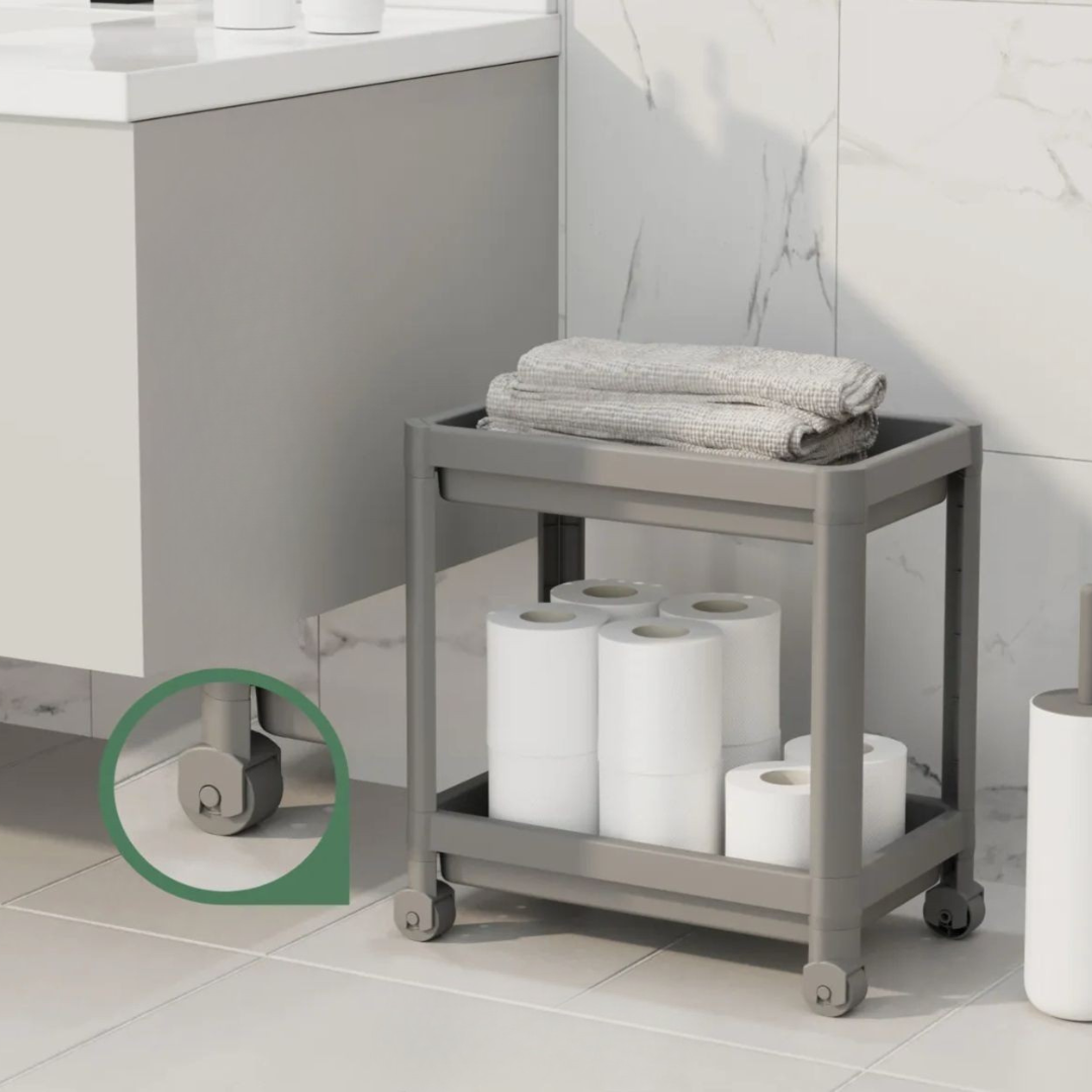 2 Tier Wheeled Organizer Kitchen Shelf