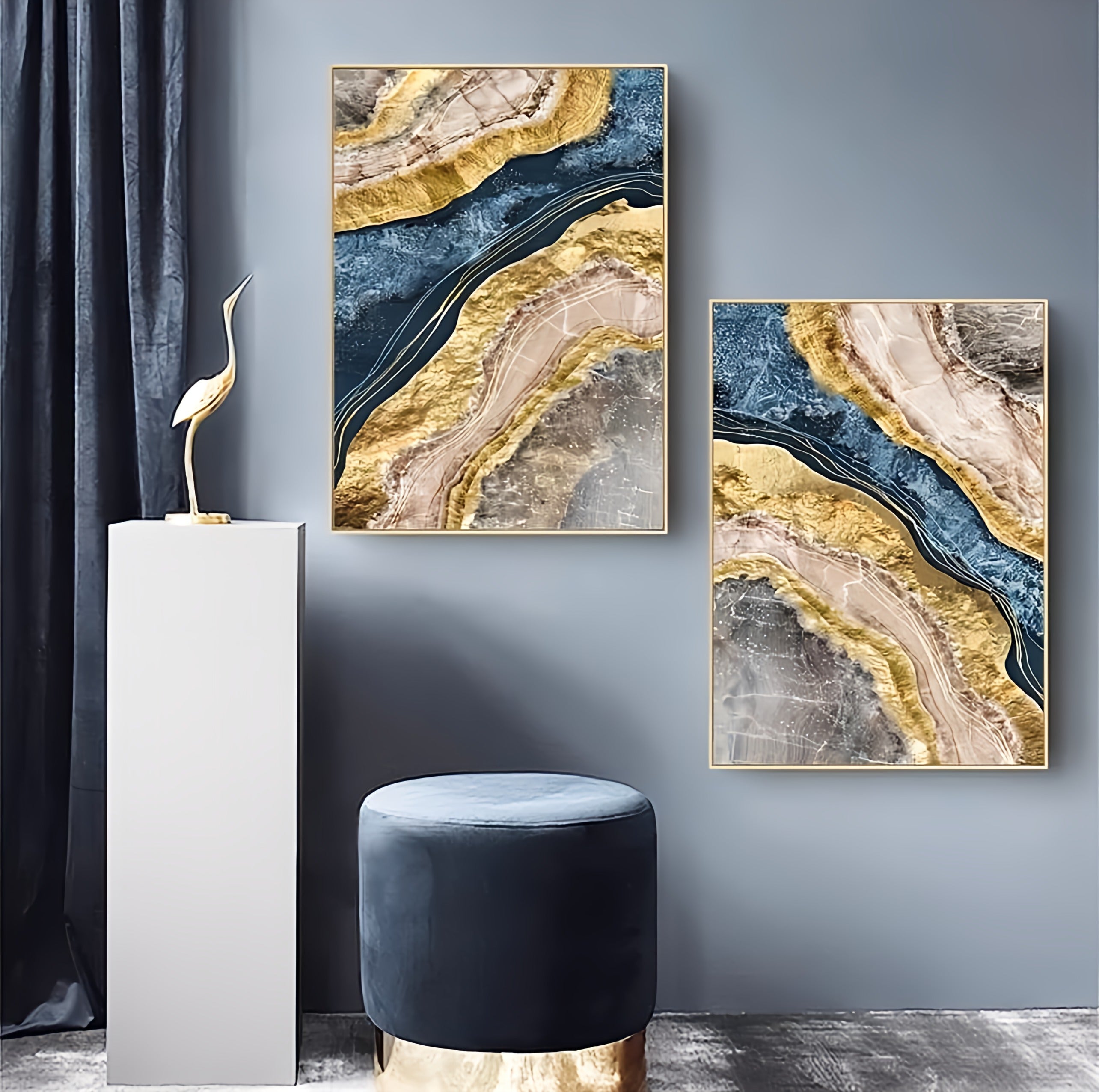 Golden Marble Pattern Canvas