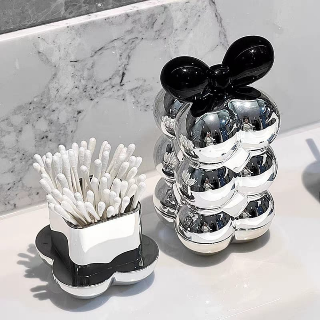 Bow toothpick and cotton swab holder