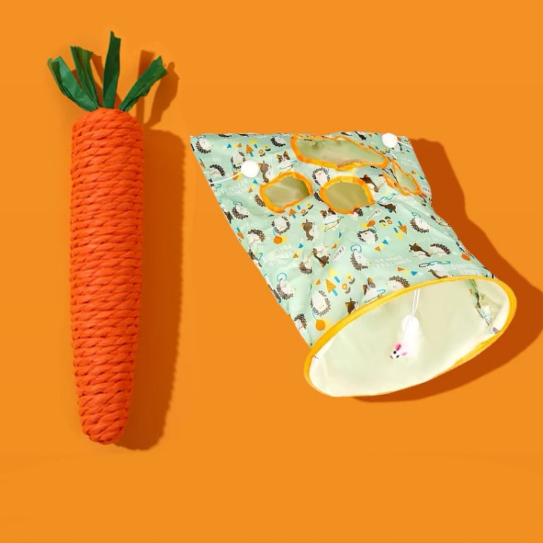 Cat Carrot Toy + Tunnel Bag