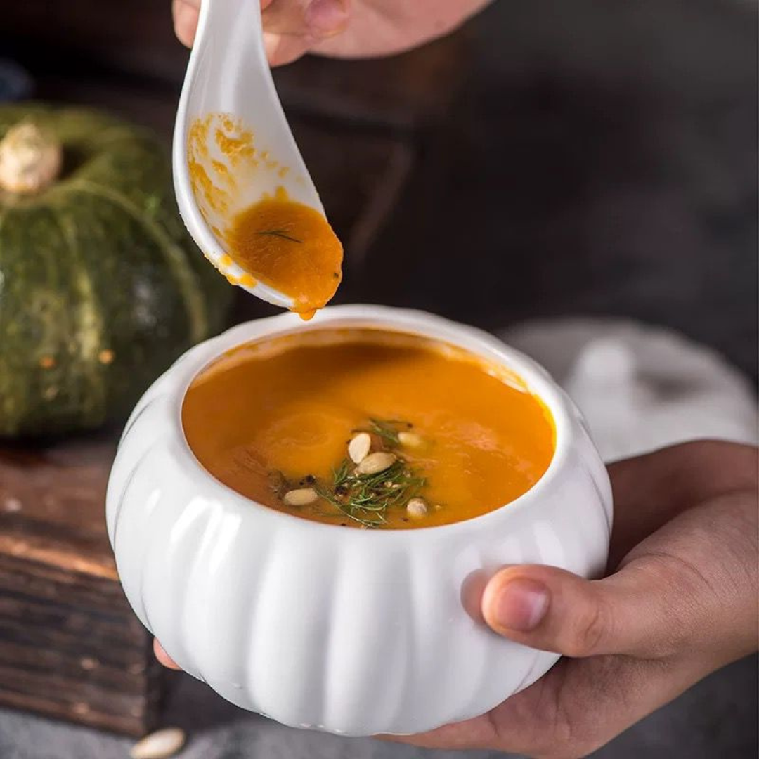 Pumpkin shape soup bowl set 400 ml