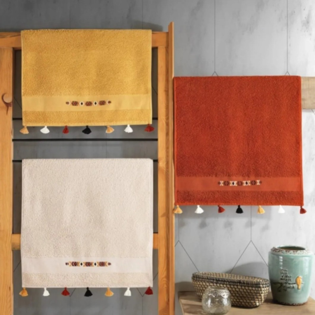 Embroidered Towel Set 3 Pieces 50x90 cm