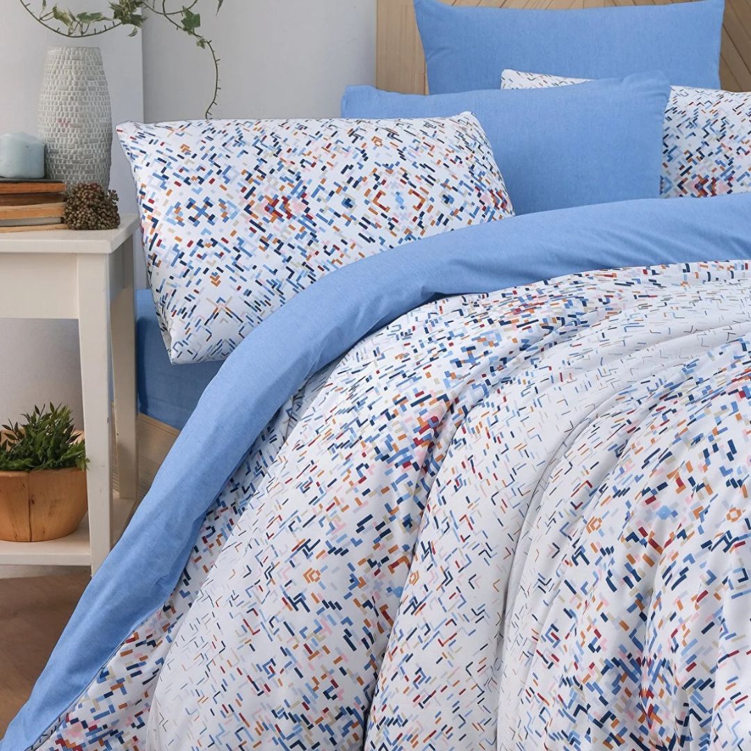 Double Duvet Cover Set with Fitted Sheets