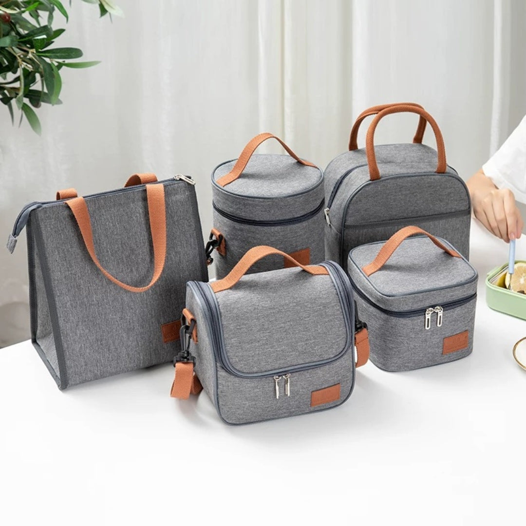 Insulated Grey Lunch Bag