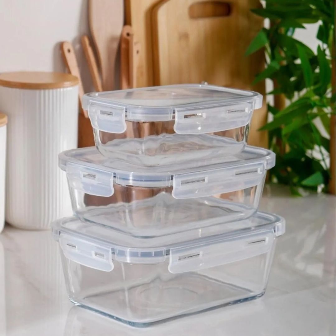 Glass Sealed Locked Lid Storage Container 