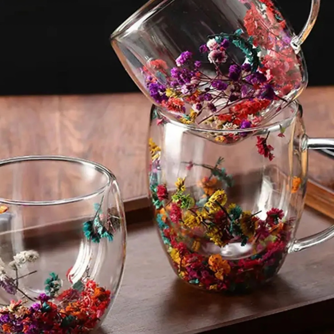 Floral Glass Mug