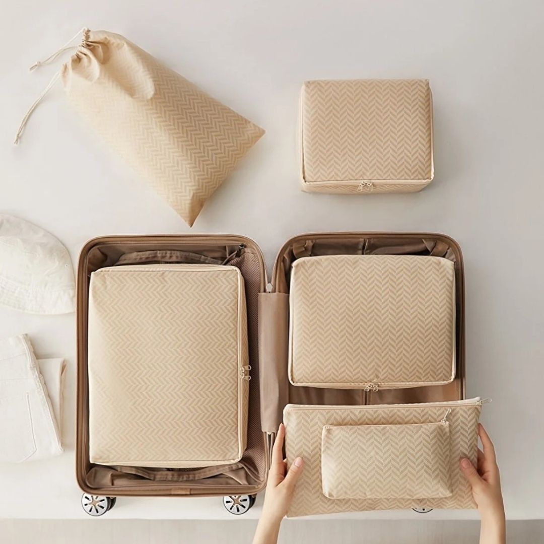 The 6 pcs beige organiser set