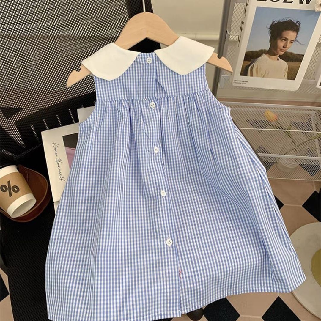 Checked blue dress