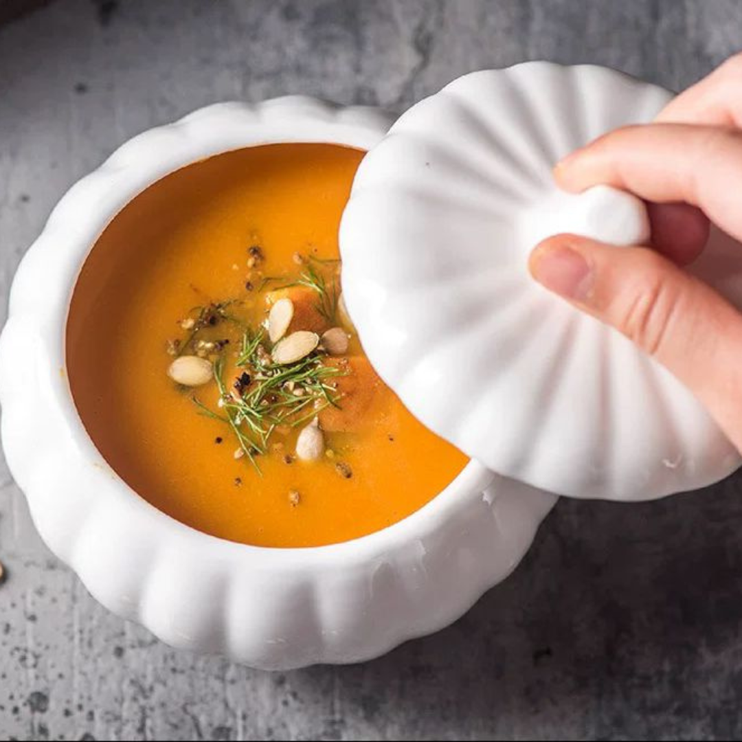 Pumpkin shape soup bowl set 400 ml