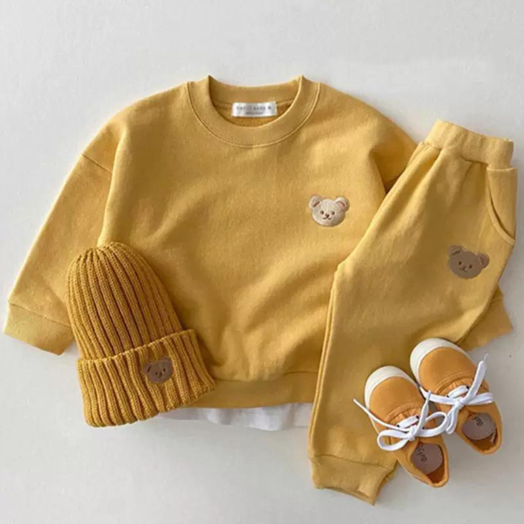 Bear Embroidered Top & Pants Set