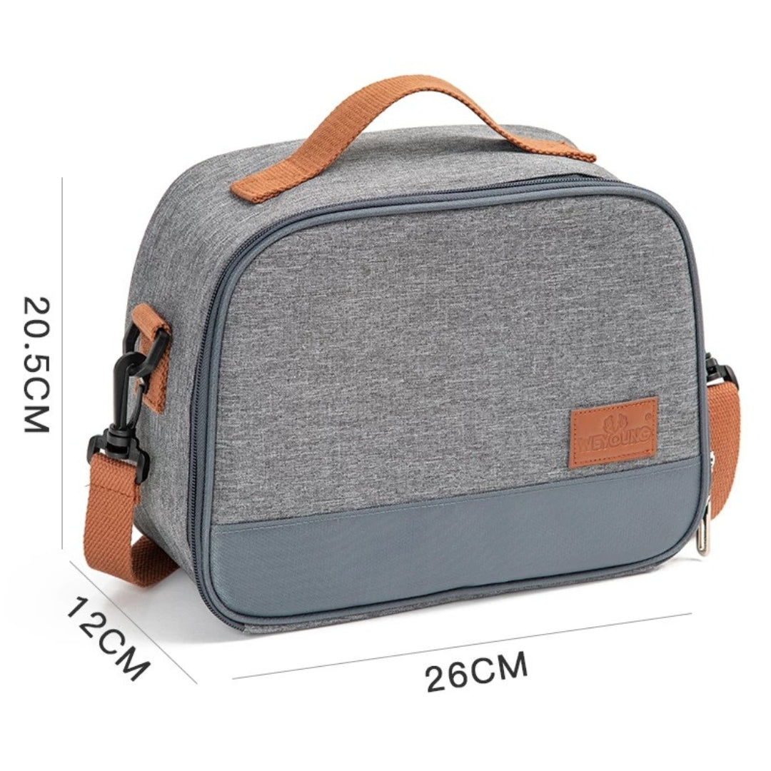 Insulated Grey Lunch Bag