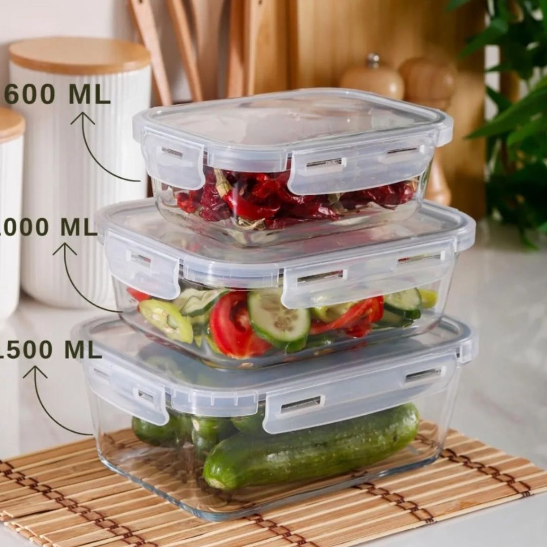 Glass Sealed Locked Lid Storage Container 