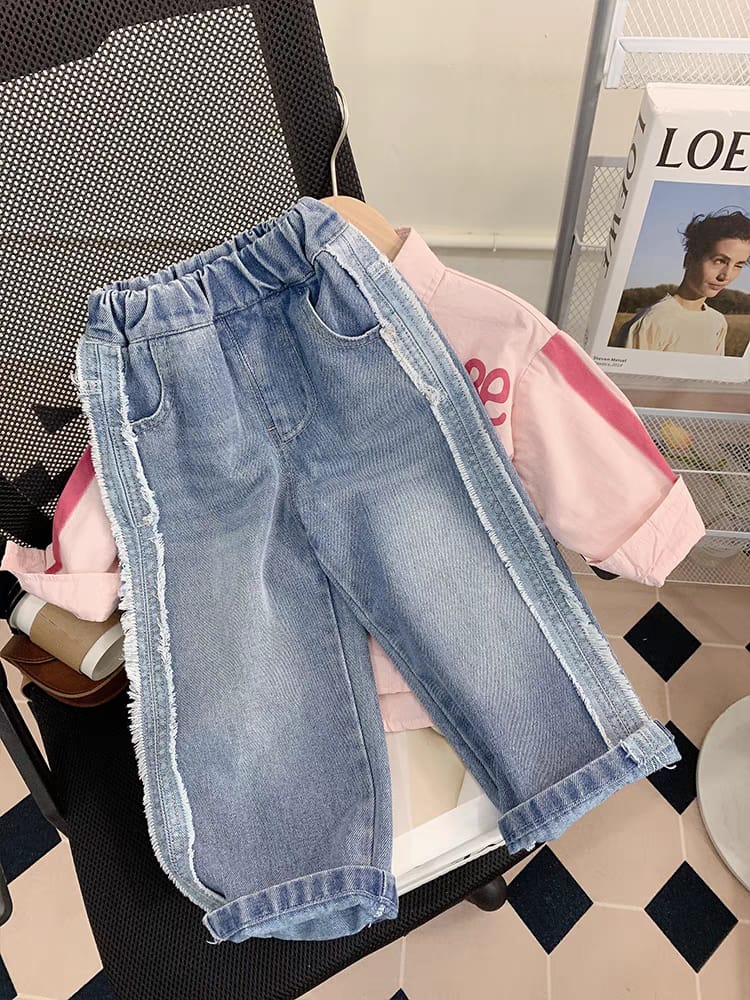 Pink Shirt & Denim Jeans Set