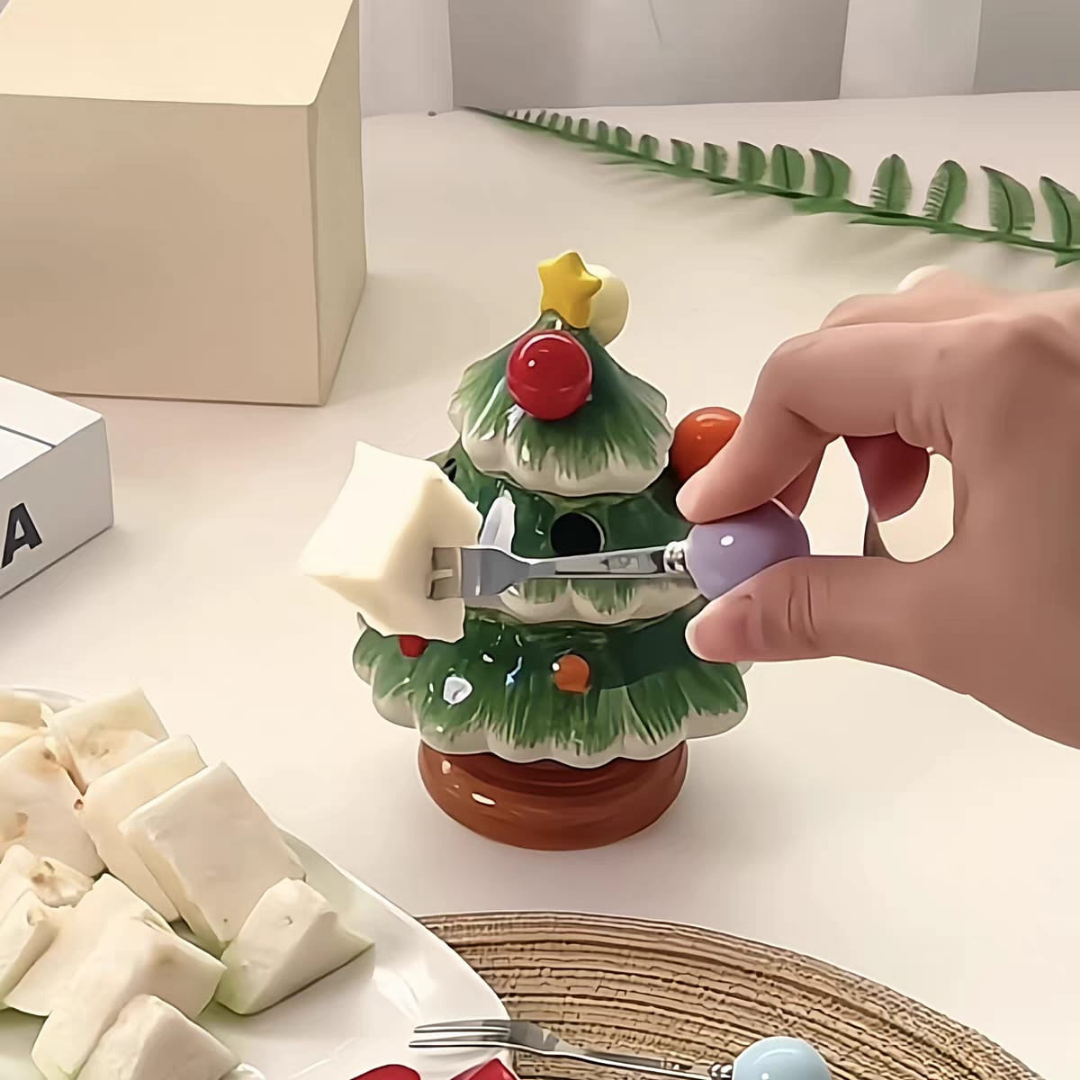 Christmas cheese fork holder