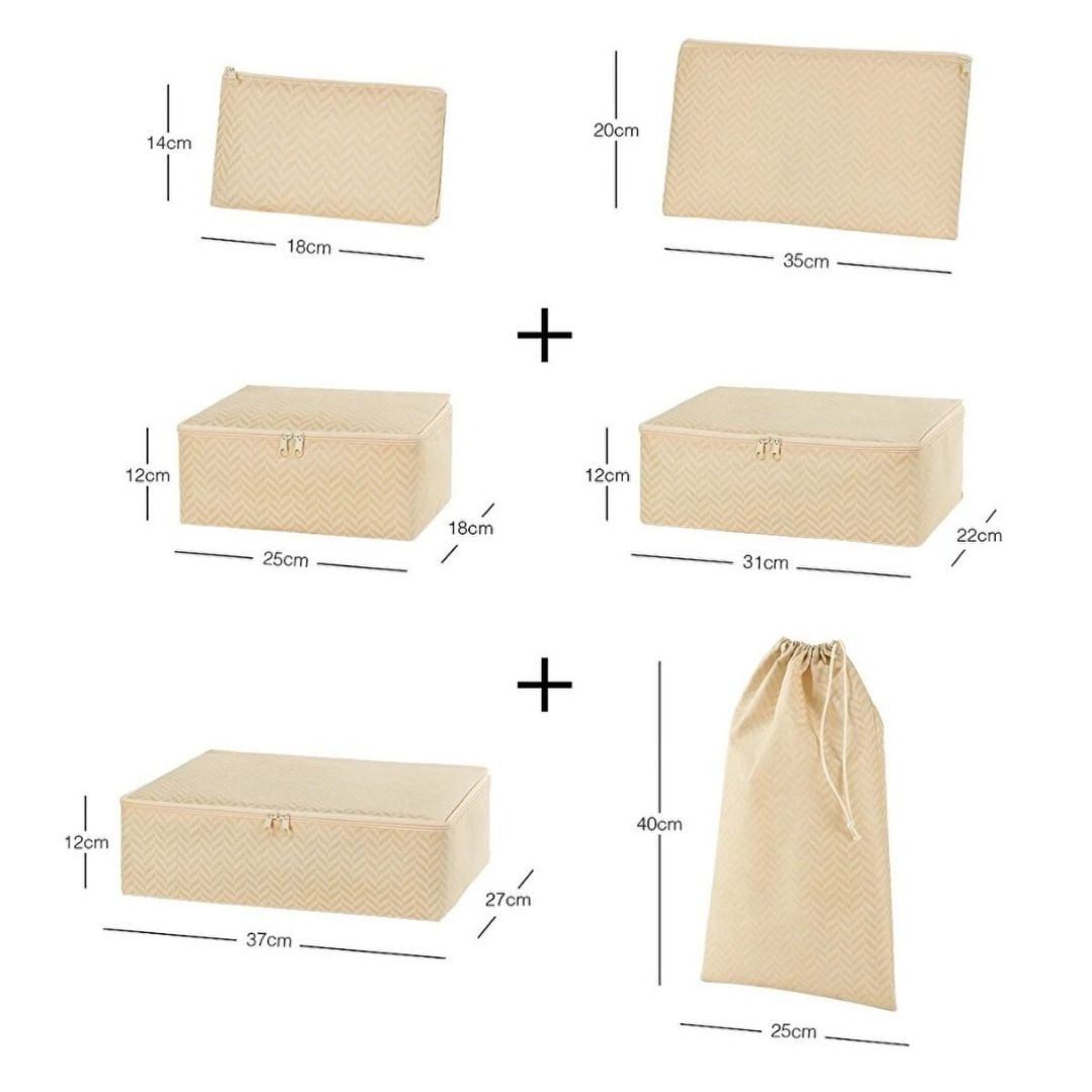 The 6 pcs beige organiser set