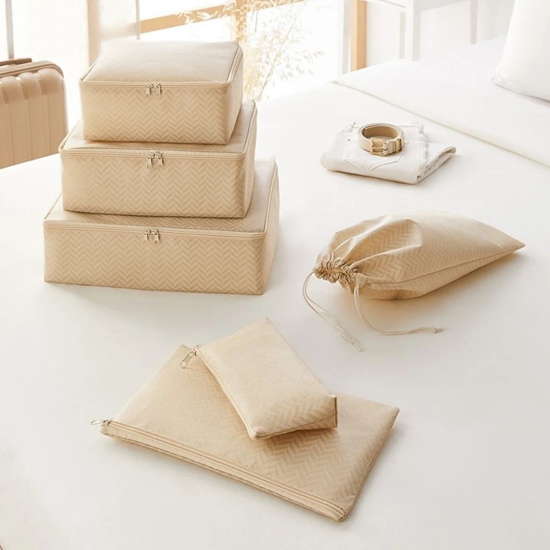 The 6 pcs beige organiser set