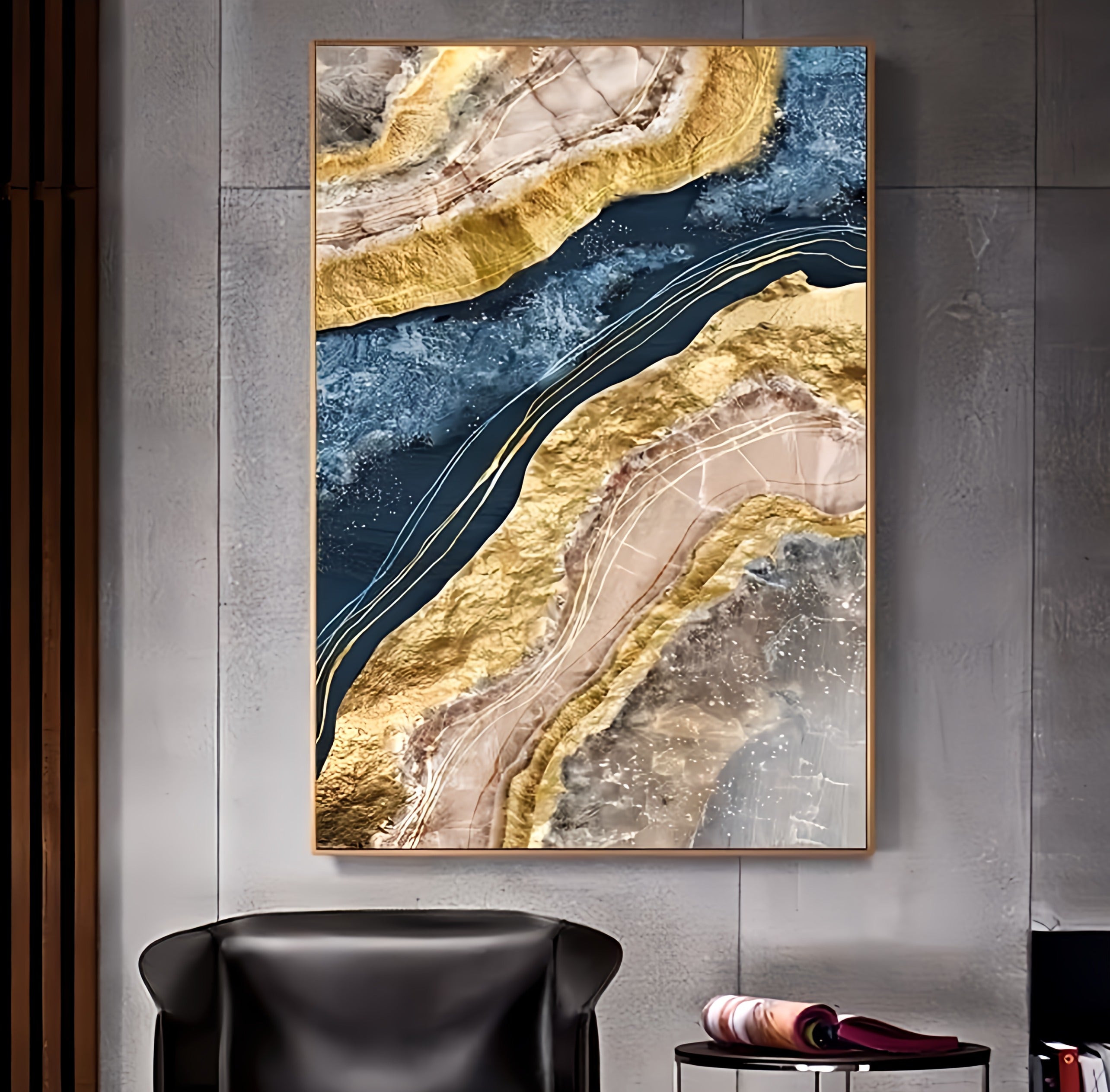 Golden Marble Pattern Canvas