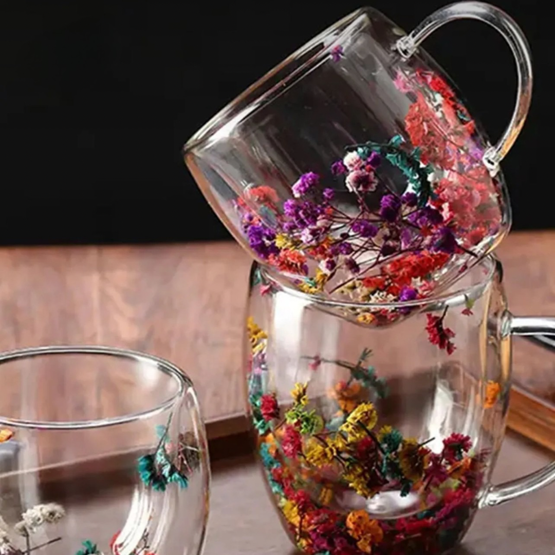 Floral Glass Mug